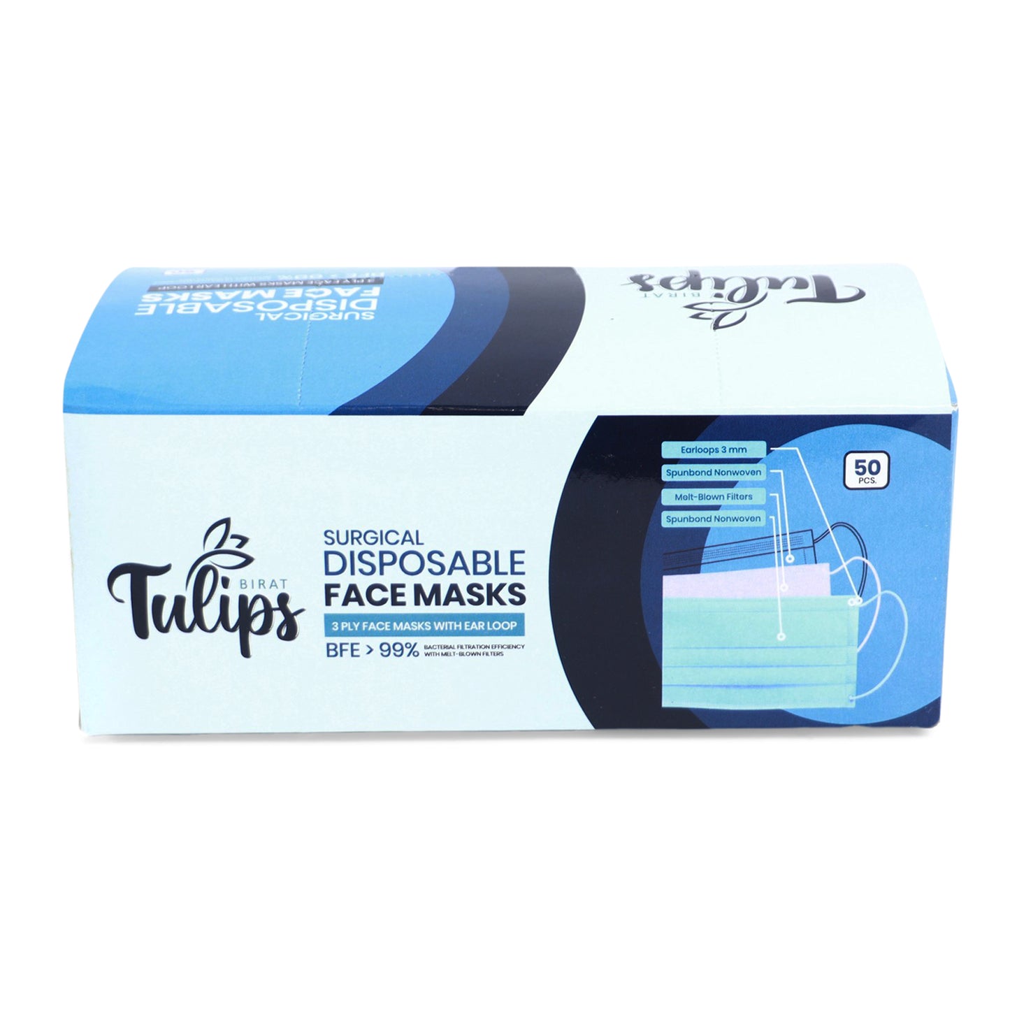 Tulips 3-Ply Disposable Face Mask - Surgical Mask