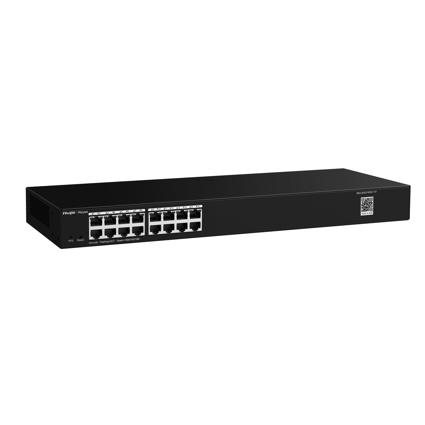 RG-ES216GC, 16-Port Gigabit Smart Cloud Managed Non-PoE Switch