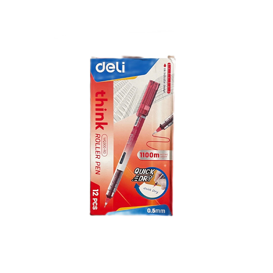 Deli Roller Pen Red WQ300RD