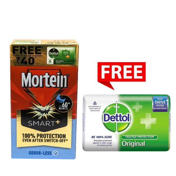 Mortein Mosquito Repellent Refill 45ml + Dettol Soap