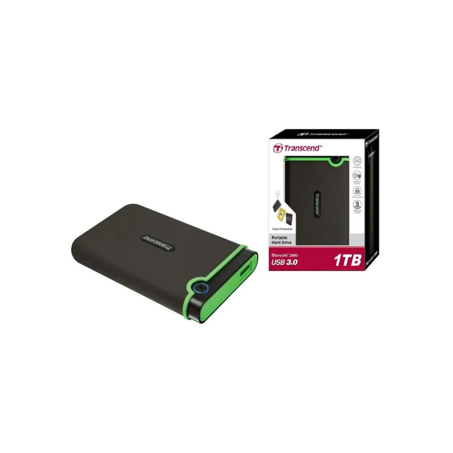 Transcend External Hard Drive 1 Tb Rubber Body